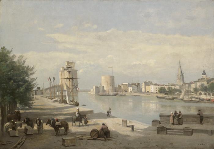 Jean Baptiste Camille  Corot The Harbor of La Rochelle France oil painting art